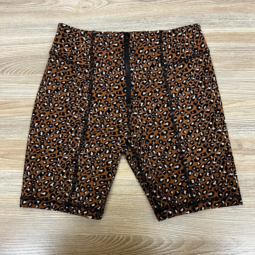 Free People Leopard Lucky Strike Bike Shorts - Size S